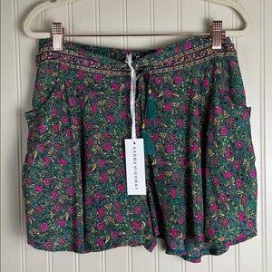 NWT Karma Highway Women’s Floral Seith Adjustable Tie Shorts One Size